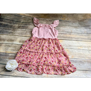 PINK AND FLOWER DRESS-SIZE 10